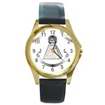Illuminati Round Gold Metal Watch
