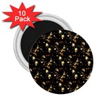 Black Gold Stars 2.25  Magnet (10 pack)