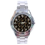 Black Gold Stars Stainless Steel Analogue Watch
