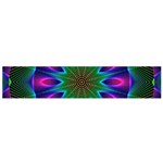 Star Of Leaves, Abstract Magenta Green Forest Flano Scarf (Small)