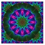 Star Of Leaves, Abstract Magenta Green Forest Large Satin Scarf (Square) Star Of Leaves, Abstract Magenta Green Forest Large Satin Scarf (Square)