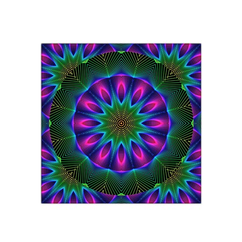 Star Of Leaves, Abstract Magenta Green Forest Satin Bandana Scarf from ArtsNow.com Front