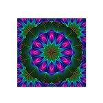 Star Of Leaves, Abstract Magenta Green Forest Satin Bandana Scarf Star Of Leaves, Abstract Magenta Green Forest Satin Bandana Scarf
