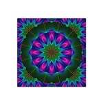 Star Of Leaves, Abstract Magenta Green Forest Satin Bandana Scarf