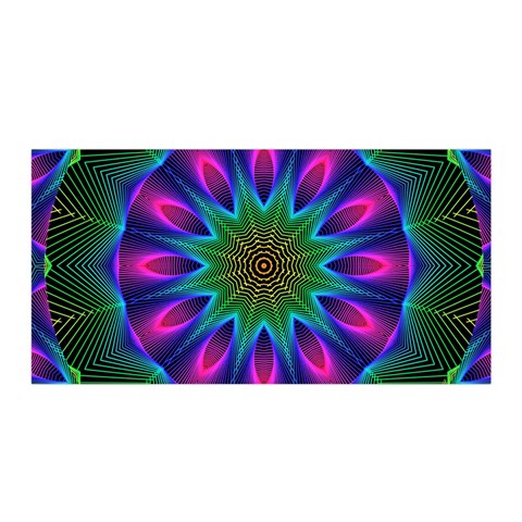 Star Of Leaves, Abstract Magenta Green Forest Satin Wrap from ArtsNow.com Front