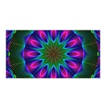 Star Of Leaves, Abstract Magenta Green Forest Satin Wrap Star Of Leaves, Abstract Magenta Green Forest Satin Wrap