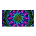 Star Of Leaves, Abstract Magenta Green Forest Satin Wrap