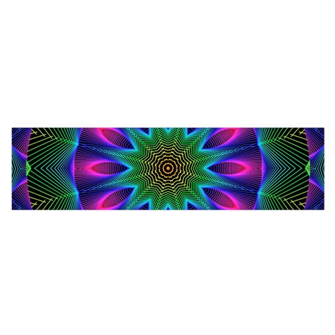 Star Of Leaves, Abstract Magenta Green Forest Satin Scarf (Oblong) from ArtsNow.com Front