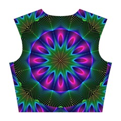 Star Of Leaves, Abstract Magenta Green Forest Cotton Crop Top from ArtsNow.com Back
