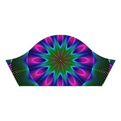 Star Of Leaves, Abstract Magenta Green Forest Cotton Crop Top from ArtsNow.com Left Sleeve