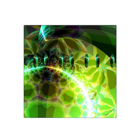 Dawn Of Time, Abstract Lime & Gold Emerge Satin Bandana Scarf from ArtsNow.com Front