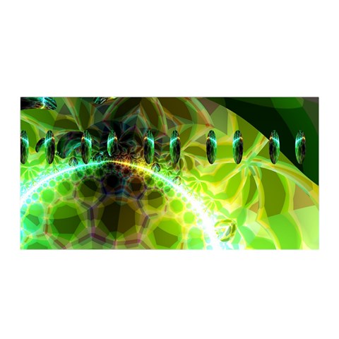 Dawn Of Time, Abstract Lime & Gold Emerge Satin Wrap from ArtsNow.com Front