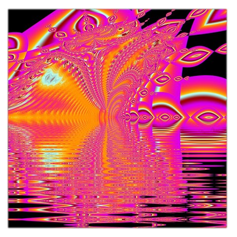 Magenta Boardwalk Carnival, Abstract Ocean Shimmer Large Satin Scarf (Square) from ArtsNow.com Front