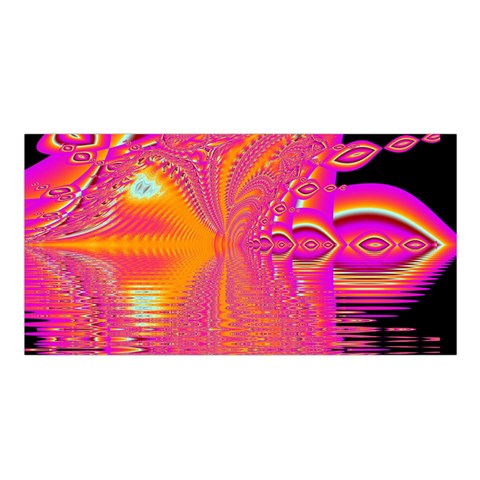 Magenta Boardwalk Carnival, Abstract Ocean Shimmer Satin Shawl from ArtsNow.com Front