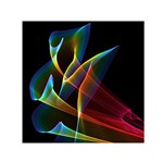 Peacock Symphony, Abstract Rainbow Music Small Satin Scarf (Square)
