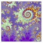 Sea Shell Spiral, Abstract Violet Cyan Stars Large Satin Scarf (Square) Sea Shell Spiral, Abstract Violet Cyan Stars Large Satin Scarf (Square)