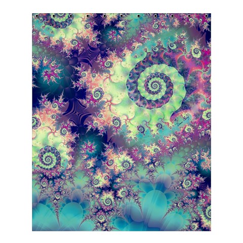 Violet Teal Sea Shells, Abstract Underwater Forest (purple Sea Horse, Abstract Ocean Waves  Shower Curtain 60  x 72  (Medium)  from ArtsNow.com 60 x72  Curtain