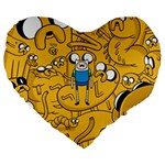 Adventure Time Cover Large 19  Premium Flano Heart Shape Cushion