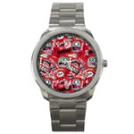 Agghh Pattern Sport Metal Watch