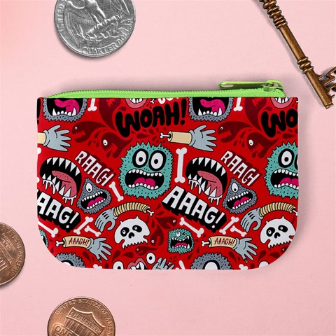 Agghh Pattern Mini Coin Purse from ArtsNow.com Back