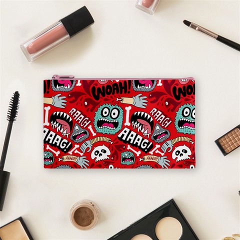 Agghh Pattern Cosmetic Bag (Small) from ArtsNow.com Front