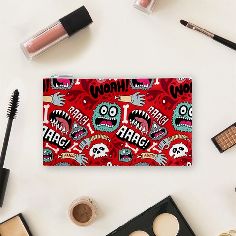 Agghh Pattern Cosmetic Bag (Small) from ArtsNow.com Front