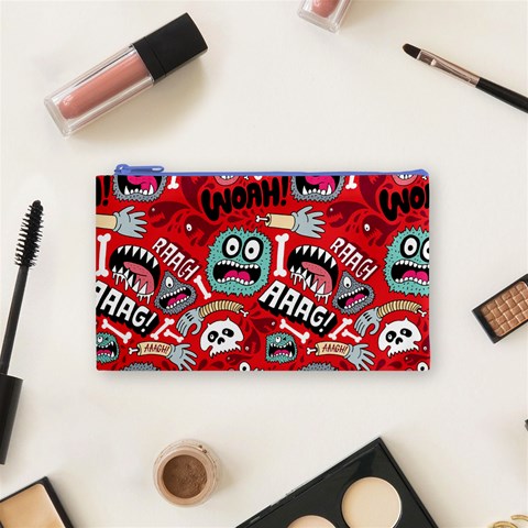 Agghh Pattern Cosmetic Bag (Small) from ArtsNow.com Front