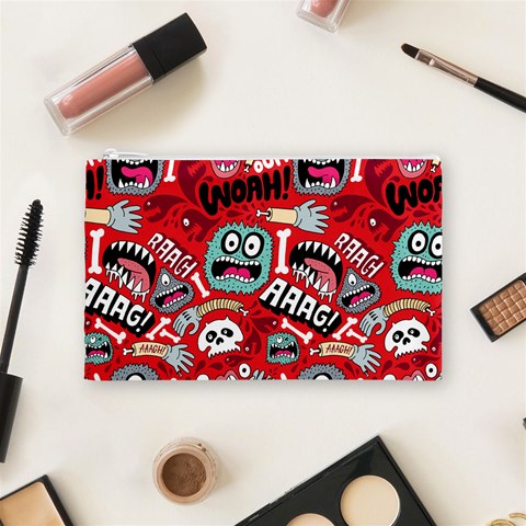 Agghh Pattern Cosmetic Bag (Medium) from ArtsNow.com Front