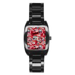 Agghh Pattern Stainless Steel Barrel Watch