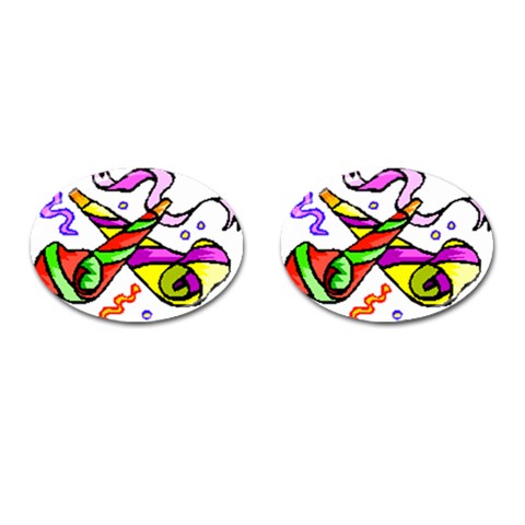 Fanfare Cufflinks (Oval) from ArtsNow.com Front(Pair)