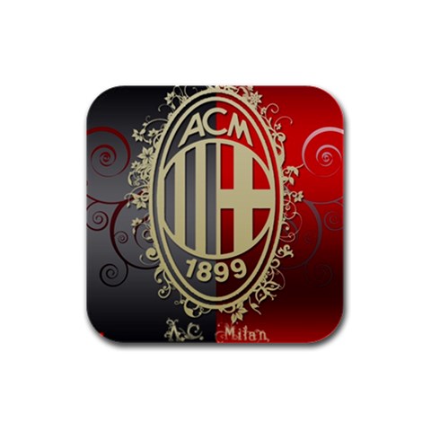 Ac Milan Rubber Square Coaster (4 pack) from ArtsNow.com Front
