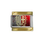 Ac Milan Gold Trim Italian Charm (9mm)