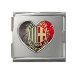 Ac Milan Mega Link Heart Italian Charm (18mm)