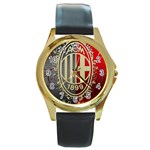 Ac Milan Round Gold Metal Watch