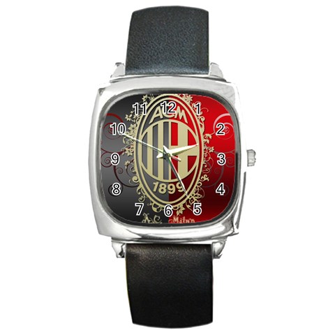 Ac Milan Square Metal Watch from ArtsNow.com Front