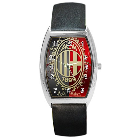 Ac Milan Barrel Style Metal Watch from ArtsNow.com Front