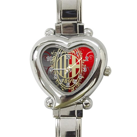 Ac Milan Heart Italian Charm Watch from ArtsNow.com Front