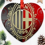 Ac Milan Heart Ornament (Two Sides)