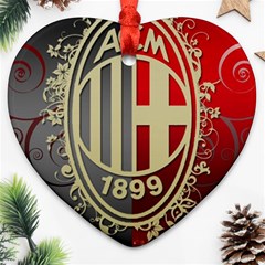 Ac Milan Heart Ornament (Two Sides) from ArtsNow.com Back