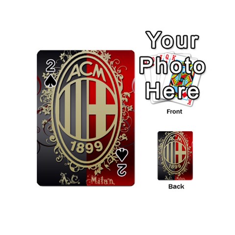 Ac Milan Playing Cards 54 (Mini) from ArtsNow.com Front - Spade2
