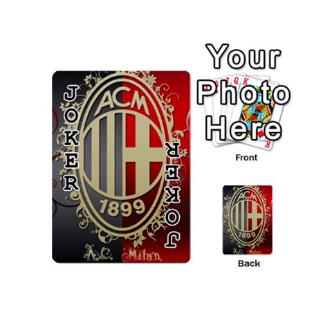 Ac Milan Playing Cards 54 (Mini) from ArtsNow.com Front - Joker1
