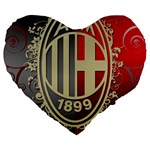 Ac Milan Large 19  Premium Heart Shape Cushion