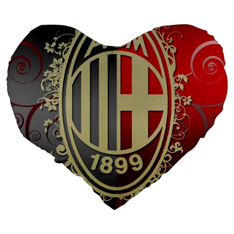 Ac Milan Large 19  Premium Heart Shape Cushion from ArtsNow.com Back