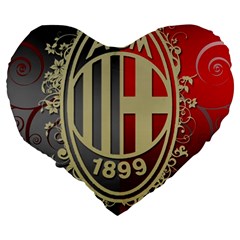 Ac Milan Large 19  Premium Heart Shape Cushion from ArtsNow.com Back