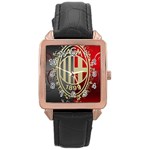 Ac Milan Rose Gold Leather Watch 