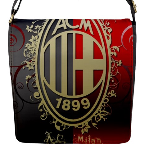 Ac Milan Flap Closure Messenger Bag (S) from ArtsNow.com Front