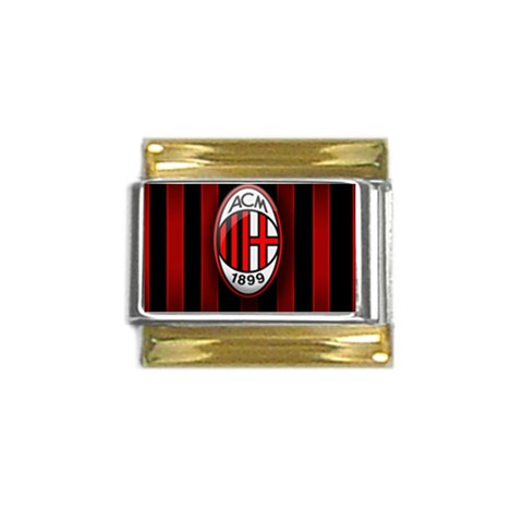 Ac Milan Logo Gold Trim Italian Charm (9mm) from ArtsNow.com Front