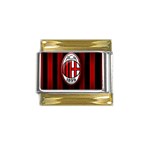 Ac Milan Logo Gold Trim Italian Charm (9mm)