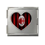 Ac Milan Logo Mega Link Heart Italian Charm (18mm)