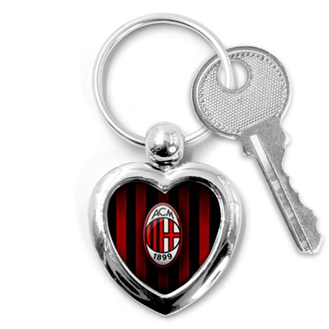 Ac Milan Logo Key Chain (Heart) from ArtsNow.com Front
